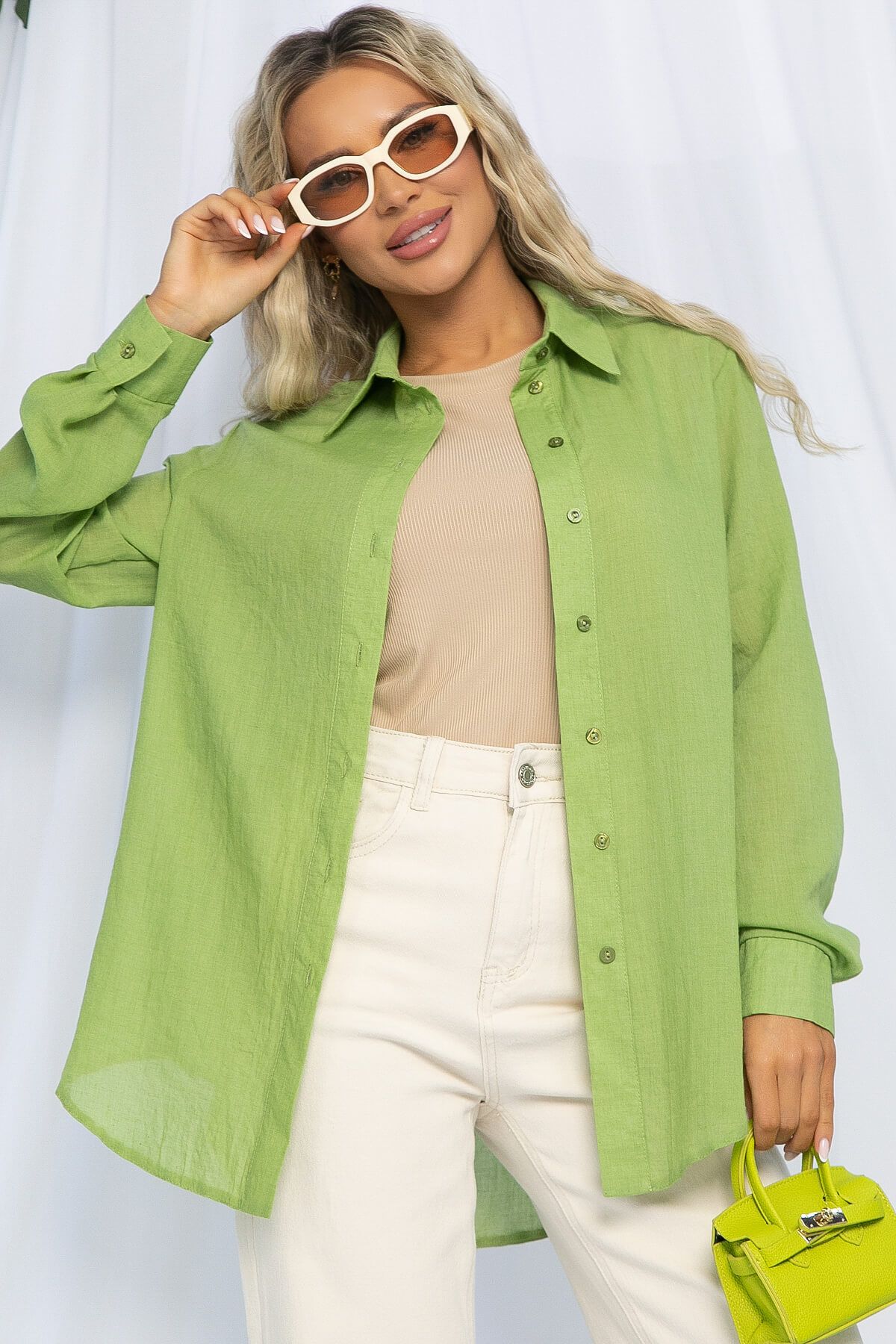 Рубашка Воздушное настроение (зеленая) Б13190-7М