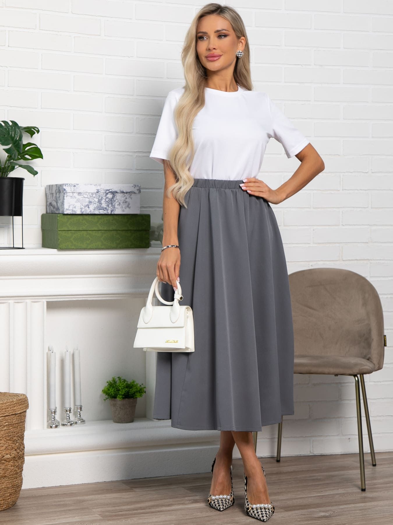 Юбка Льюис (серая) Ю15476-10М