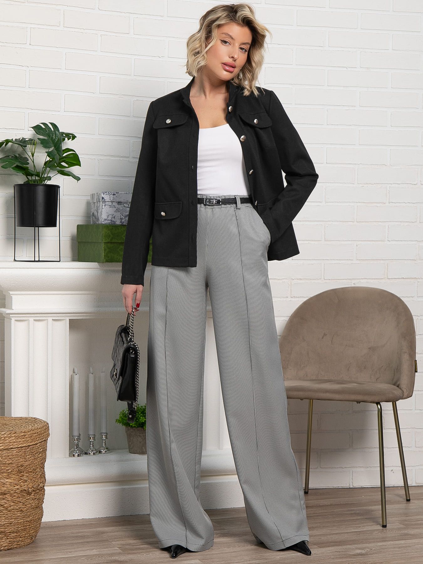 Брюки Космо НЬЮ (черно-белые) Б15381-1М