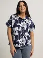 Блуза Флорал (синяя) Б15655-20М