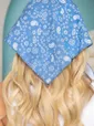 Косынка с козырьком (пейсли, голубая) КК55