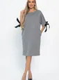 Платье с бантами Кайла (серое) П14873-10М