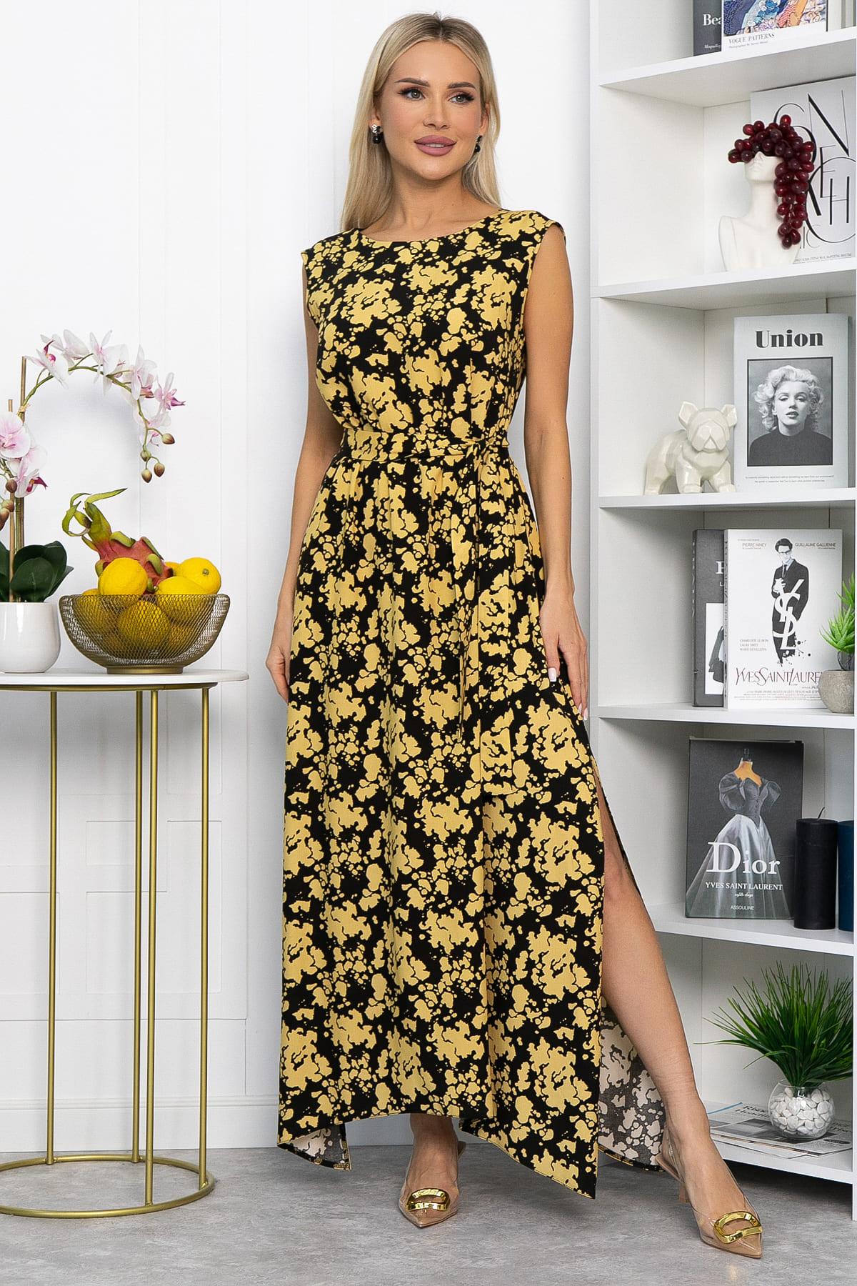 Платье Иниша (черно-желтое) П13924-4М