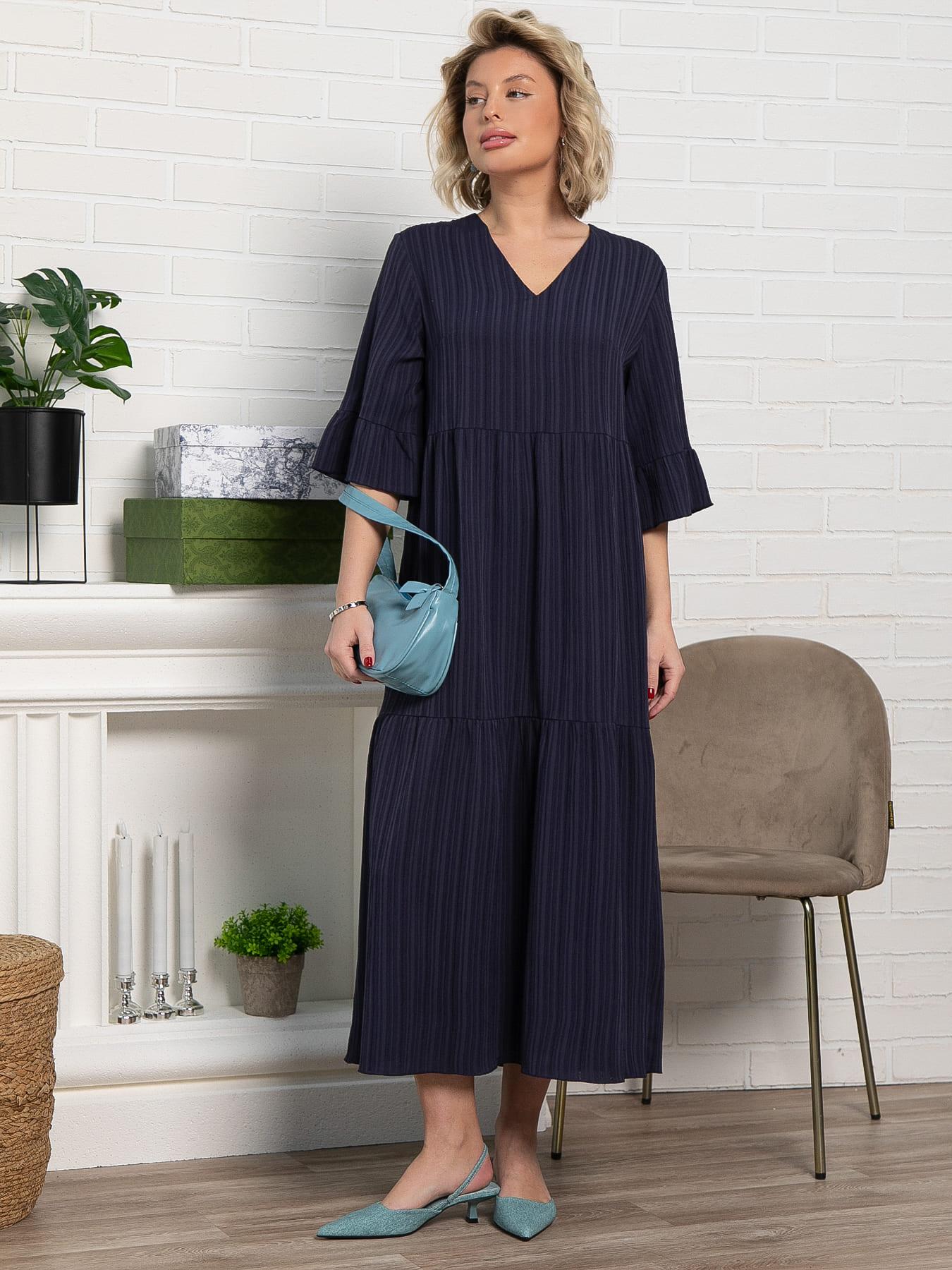 Платье бохо Марисоль (темно-синее) П15387-8М