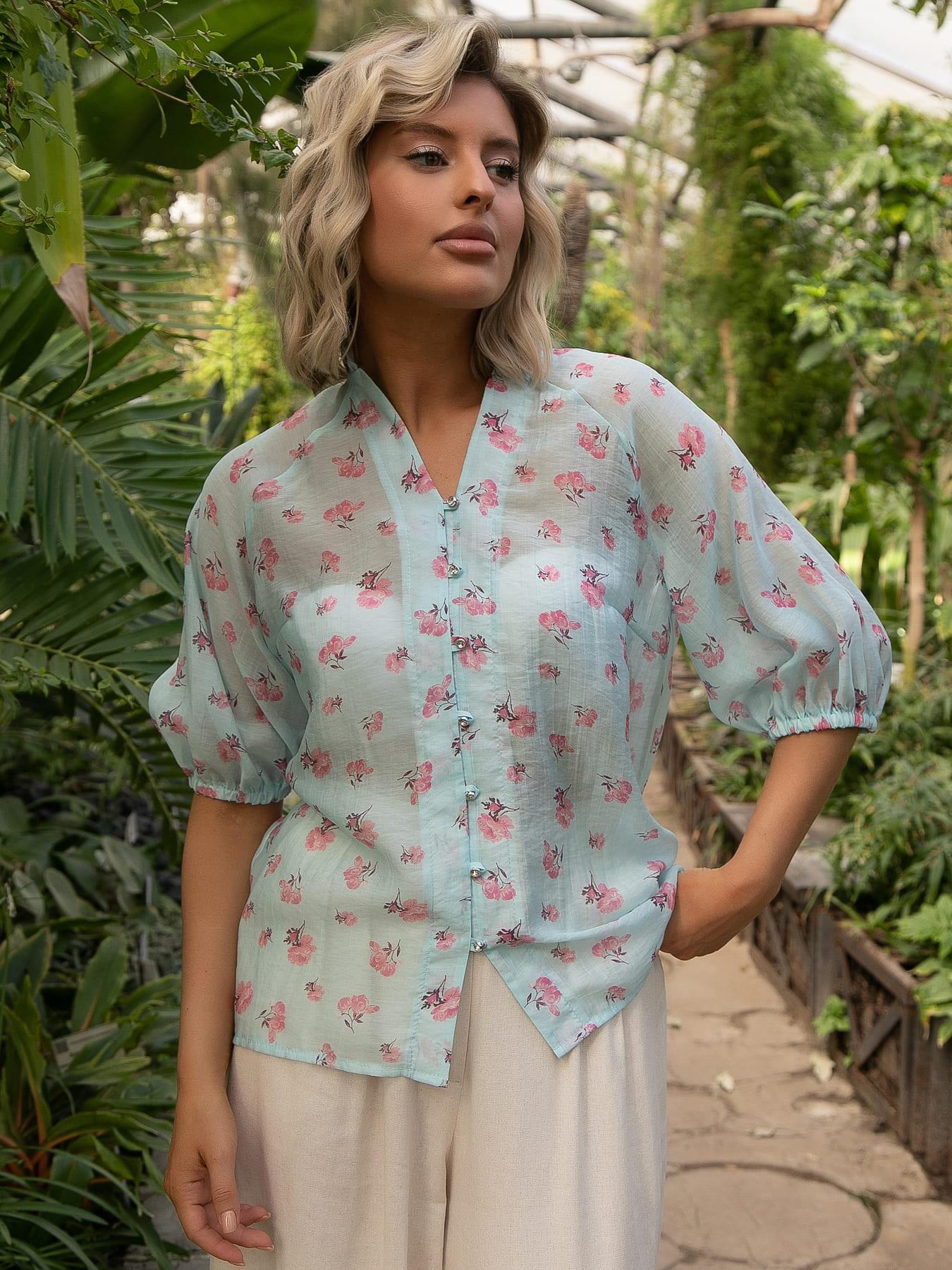 Блуза Агния (голубая) Б15489-45М