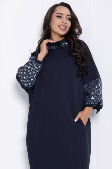 Платье Эванс (синее) П12396-10