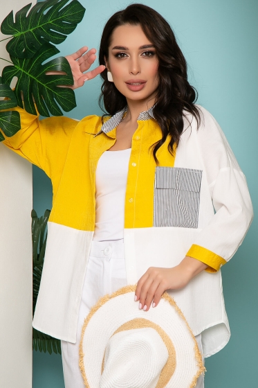 Блуза "Венеция" (горчица) Б3570