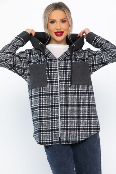 Рубашка с капюшоном Стокгольм (серая) Б14593-50М