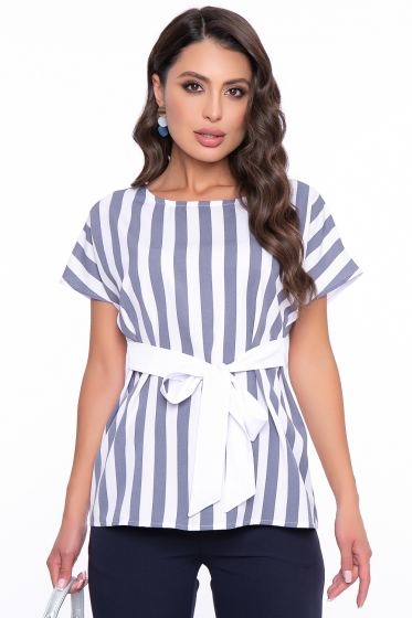 Блуза "Красотка" (серая полоска) Б2788