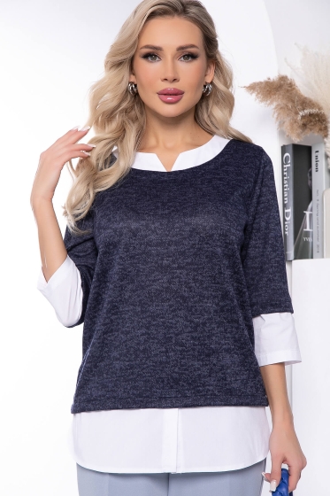 Джемпер "Нежный акцент" (темно-синий) Б7803